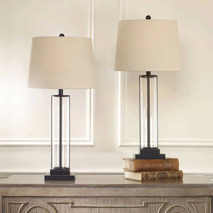 Davidson Glass Table Lamp, 2-pack $58.99 + Free shipping @ Costco