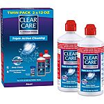2-Pack 12-Oz Clear Care Cleaning & Disinfecting Solution Twin Pack with Lens Case 2 for $25.15 w/ Subscribe &amp; Save + Free S/H
