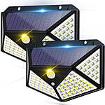 2-Pack Solar Motion Sensor Lights w/100 LEDs IP65 Waterproof Wall Light $7.10 + Free S&amp;H w/ Walmart+ or $35+