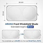 ARANA Car Windshield Medium Sunshade: 2-Piece 31"x28" $5.50, or 1-Piece 64"x32" $4.40