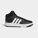 adidas Kids’ & Teens’ Hoops Mid Shoes (Core Black/Cloud White/Grey Six) $17 + Free Shipping