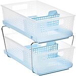 2-Tier Madesmart Plastic Multipurpose Organizer w/ Divided Slide-Out Storage Bins $11