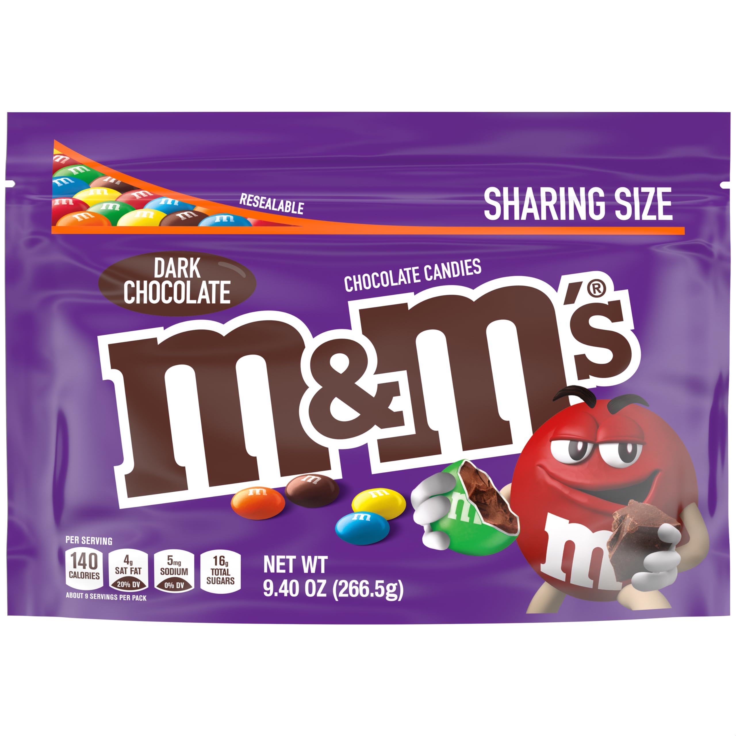 9.5-Oz M&M'S Dark Chocolate Candy Resealable Bag (Sharing Size) $1.49 + Free Shipping w/ Prime or on $35+