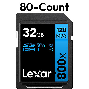 Amazon Business Accounts: 32GB Lexar 800x UHS-I SDHC Memory Card: 50-Ct $75, 80-Ct $100 + Free Shipping