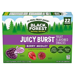 22-Count 0.8-Oz Black Forest Juicy Burst Fruit Snacks (Berry Medley) $3.30 w/ Subscribe & Save