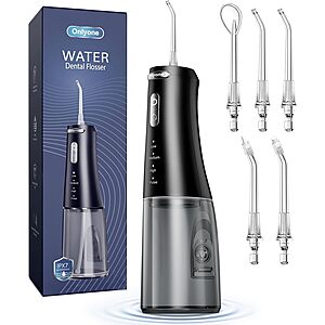 Onlyone 300ml Rechargeable Cordless Water Dental Flosser (Black) 