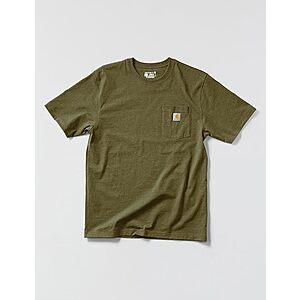 Carhartt Men's Loose Fit Heavyweight Short-Sleeve Pocket T-Shirt (Bronzed Green) $15 