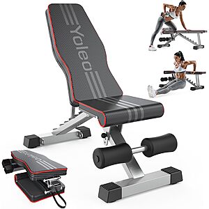 YOLEO Adjustable Weight Bench for Home Gym $54.85 + Free S&H