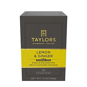 Prime Members: 20-Count Taylors of Harrogate Lemon & Ginger Herbal Tea $1.80 w/ S&S + Free S&H