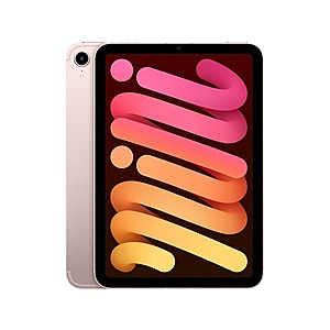 64GB Apple iPad Mini 6th Gen 8.3" Wi-Fi + Cellular Tablet (Pink) $315 + Free S&H w/ Prime