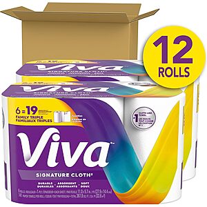 Select Accounts: 12-Pack 141-Sheets Viva Signature Triple Roll Cloth Paper Towels $20.45 w/ S&S