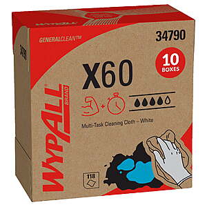 10-Pk 118-Sheet WypAll GeneralClean X60 Cloths Multi-Task Cleaning Wipes