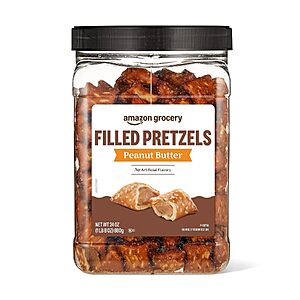 Prime Members: 24-Oz Amazon Grocery Peanut Butter Filled Pretzels $4 w/ S&S + Free S&H