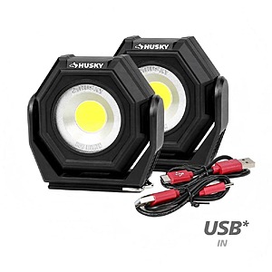 2-Pk Husky 850lm Compact Rechargeable Utility Light $14.90 + Free S&H
