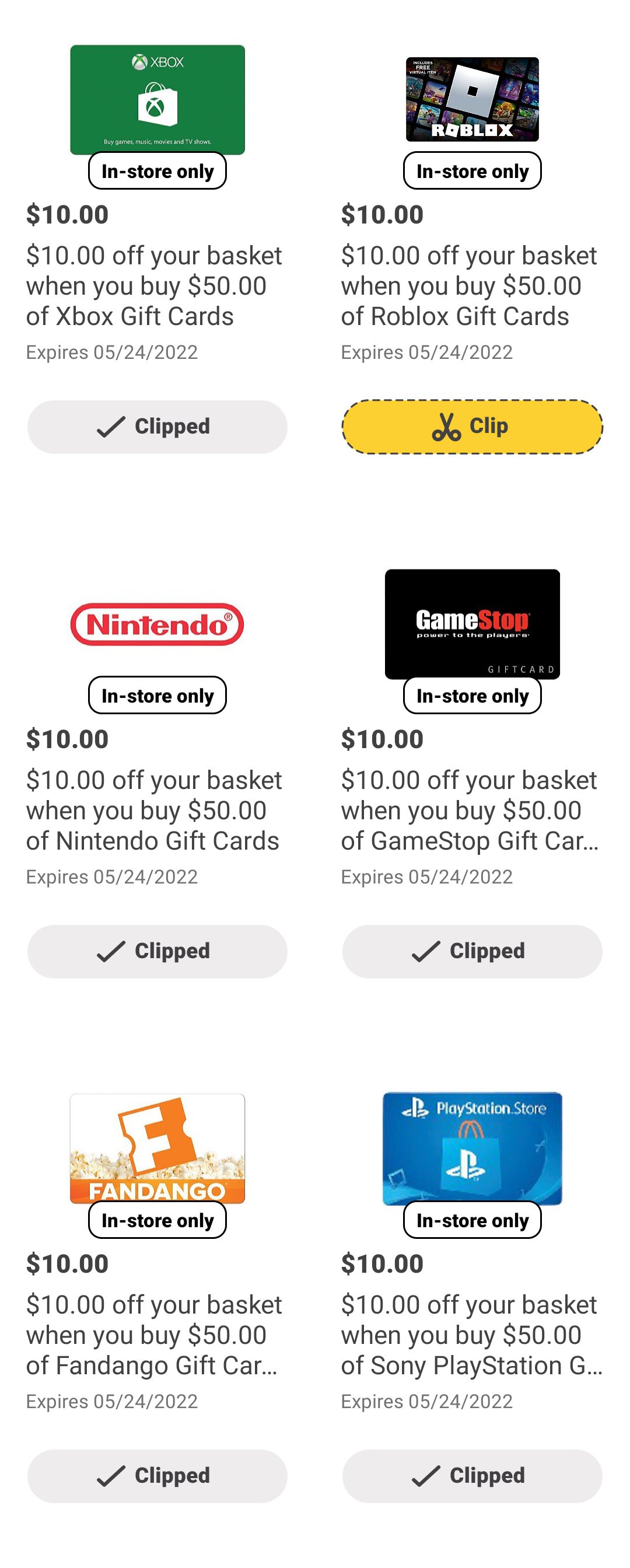H-E-B Grocery (Texas Residents) $10 off $50 Xbox, Nintendo, PlayStation & Roblox Gift Cards