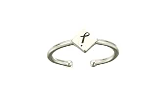 Alex and Ani Women's Initial J Adjustable Ring, Sterling Silver $9.99 Shipped