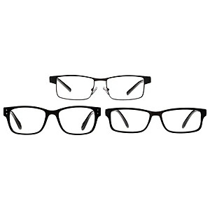 3-Pk M+ Men's Reading Glasses $2.90 & More