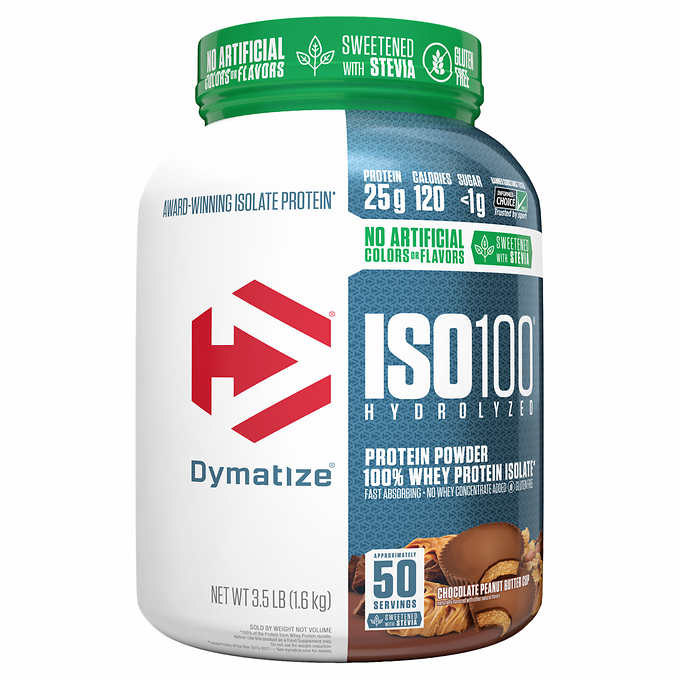 Dymatize ISO100 Hydrolyzed Protein Powder, 100% Whey Isolate Protein, 25g of Protein, 5.5g BCAAs, Gluten Free, Fast Absorbing, Easy Digesting, Gourmet Chocolate, 3.5 Pound $62.99