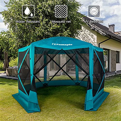 Pamapic Camping Pop-up Gazebo 12 x 12 Foot Portable Outdoor Tent, UV Protection, Insect Screen, with Carrying Bag, Green $168.99
