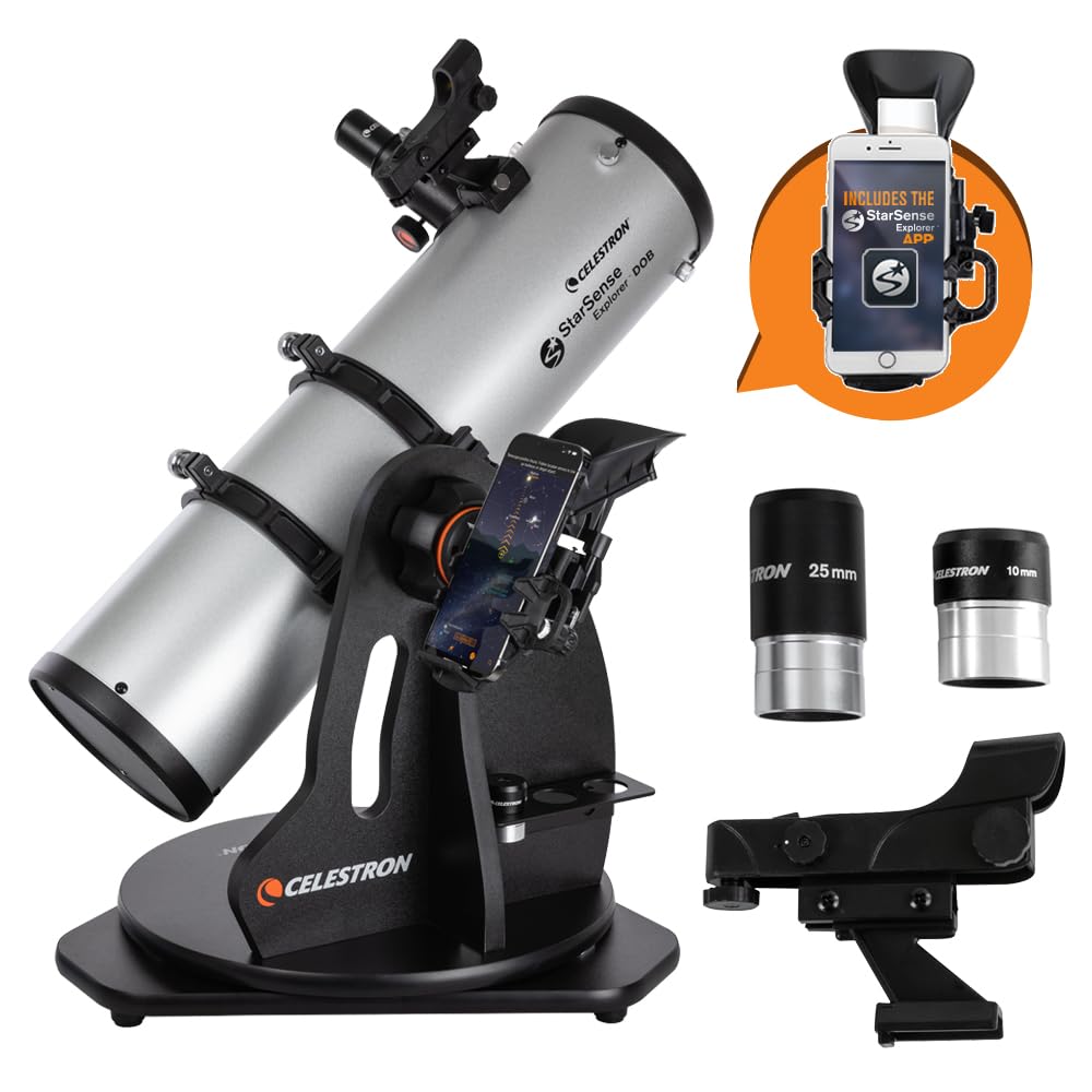Celestron – StarSense Explorer 5.12" (130mm) Tabletop Dobsonian Smartphone App-Enabled Telescope StarSense App to Help You Find Nebulae, Planets & More – iPhone/Android $353
