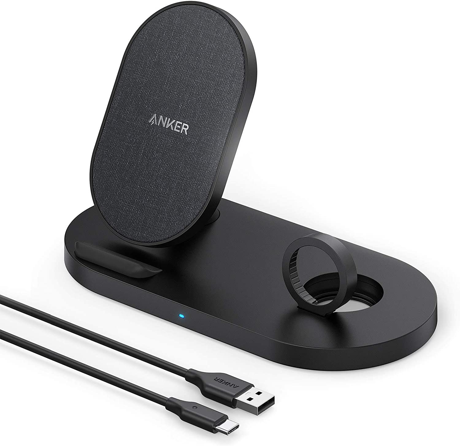 Anker Wireless Charging Station, PowerWave Sense 2-in-1 Stand w/ Watch Charging Holder for Apple Products $14 + Free Shipping w/ Prime or On orders $25+