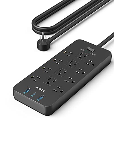 12-Outlet Anker 2100J Surge Protector Power Strip w/ 2 USB-A + 1 USB-C Port & 5-Ft Extension Cord $26 + Free Shipping