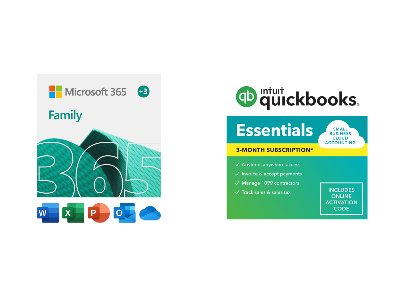 15-Month Microsoft 365 Family (6 Users) + 3-Month QuickBooks Online Essentials (3 Users | New Subscribers Only) $65