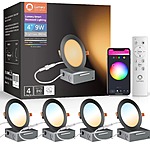 4-Pack 4&quot; Lumary WiFi Smart Ultra-Thin Recessed Lighting (Black) w/ Remote Controller $71.50 &amp; More + Free Shipping