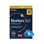 Norton 360 Premium 2023 Antivirus Software (1-Year, 10 Devices, Digital Download) $20 &amp; More