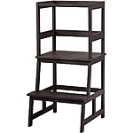 Costzon Toddler &amp; Kids Solid Bamboo Step Stool w/ Safety Rail (150-Lb Weight Capacity) $45 + Free Shipping