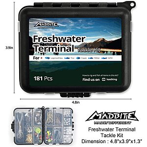 MadBite Terminal Tackle Kits (Fresh & Saltwater): 214-Pc $13, 181-Pc