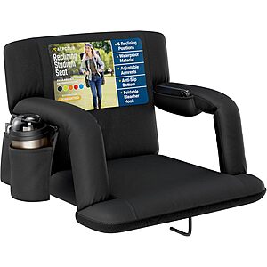 Alpcour Reclining Stadium Seat w/ Armrests & Side Pockets: 25
