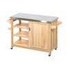 53.7&amp;quot; Yitahome Solid Wood Movable Kitchen Cart with Storage Cabinet and Stainless Steel Tabletop $109.99 + Free Shipping