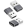 3-Pack Basesailor USB-A 2.0 to USB-C Adapter (Gray) $3.50 + Free Shipping w/ Prime