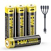 4-Pack HW Rechargeable AA Lithium Batteries 2800mWh w/ Micro USB Cable $6.99 + Free Shipping w/ Prime