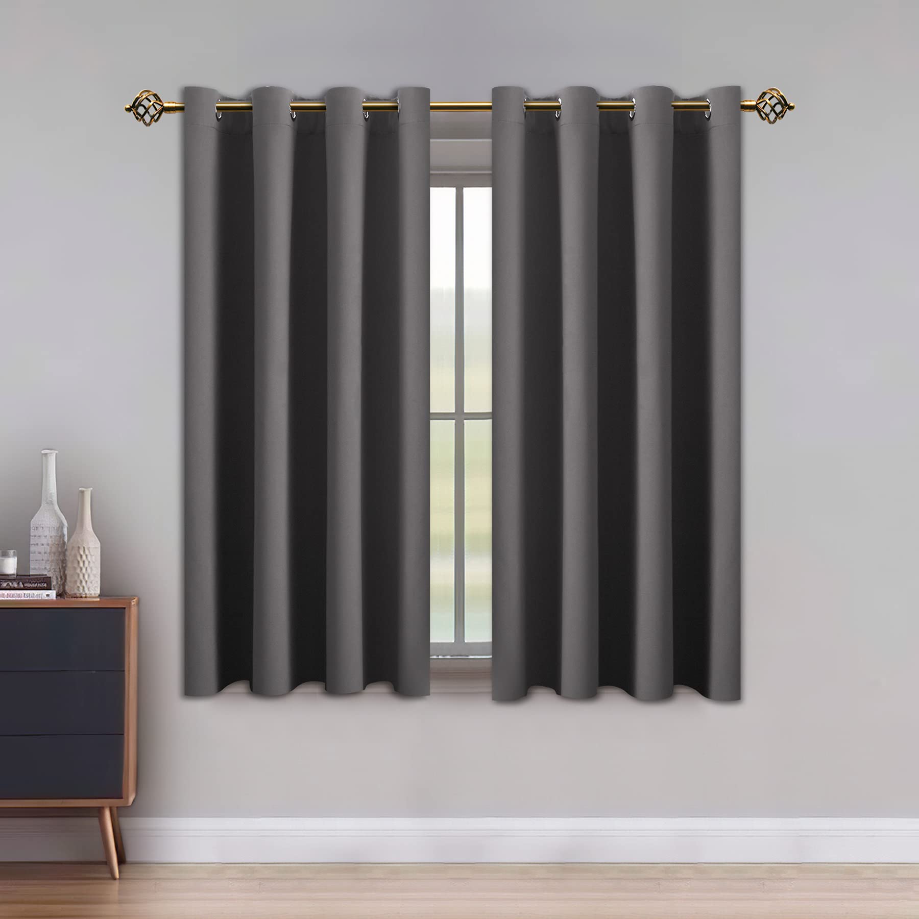 2-Panels 52"x63" Lushleaf Blackout Thermal Insulated Window Curtains w/ Grommets (grey) $10 + free shipping w/ Prime or on orders over $25