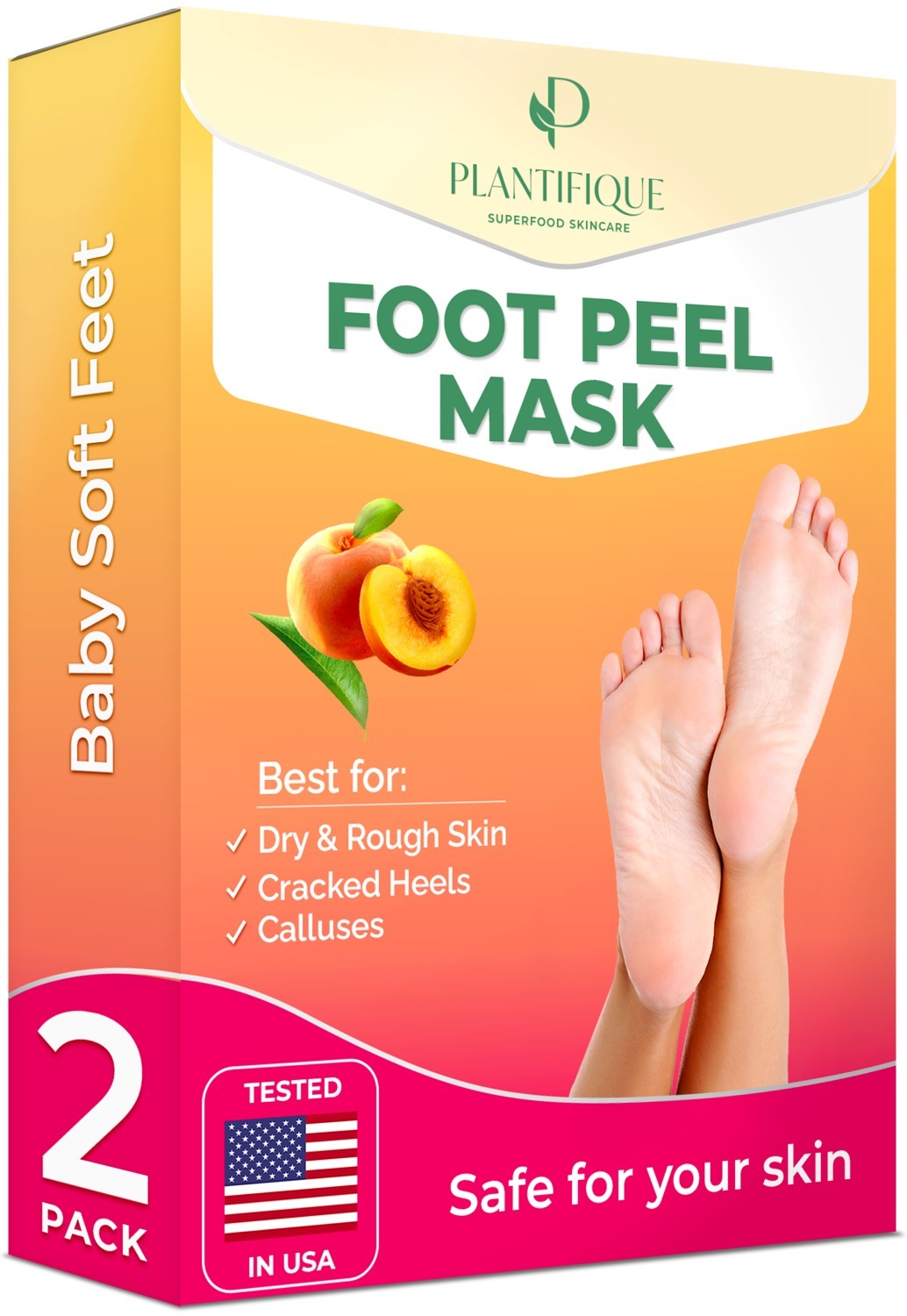 2-Pairs Plantifique Exfoliating Foot Peel Mask (Peach) $9.97 w/ Subscribe & Save + Free Shipping w/ Prime or Orders $25+