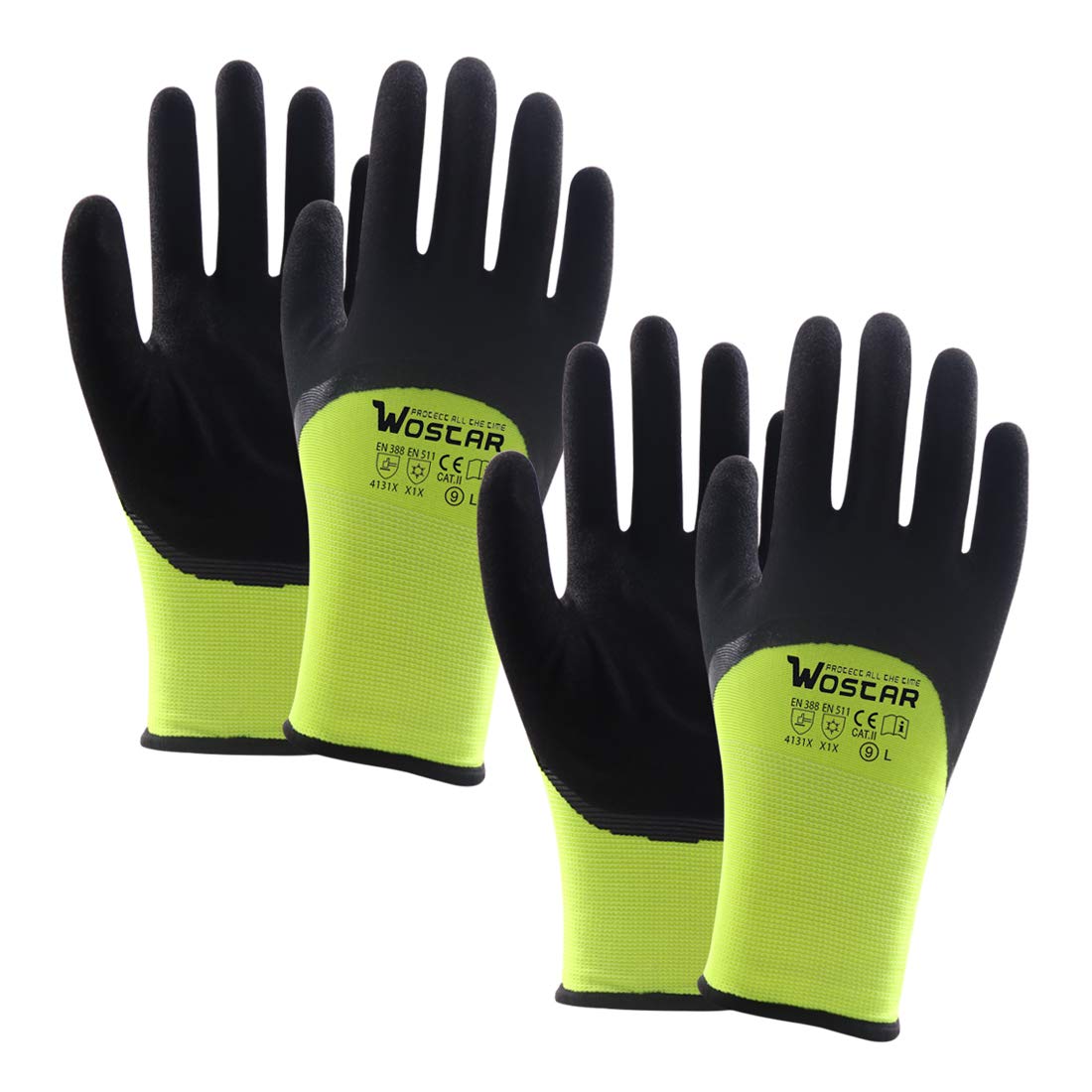 2-Pair Wostar Fleece Lined Nitrile Knitted Acrylic Terry Gloves: Yellow 2-Pair (XL) $5, Red 2-Pair (2XL) $5 & More + Free Shipping w/ Prime or $25+
