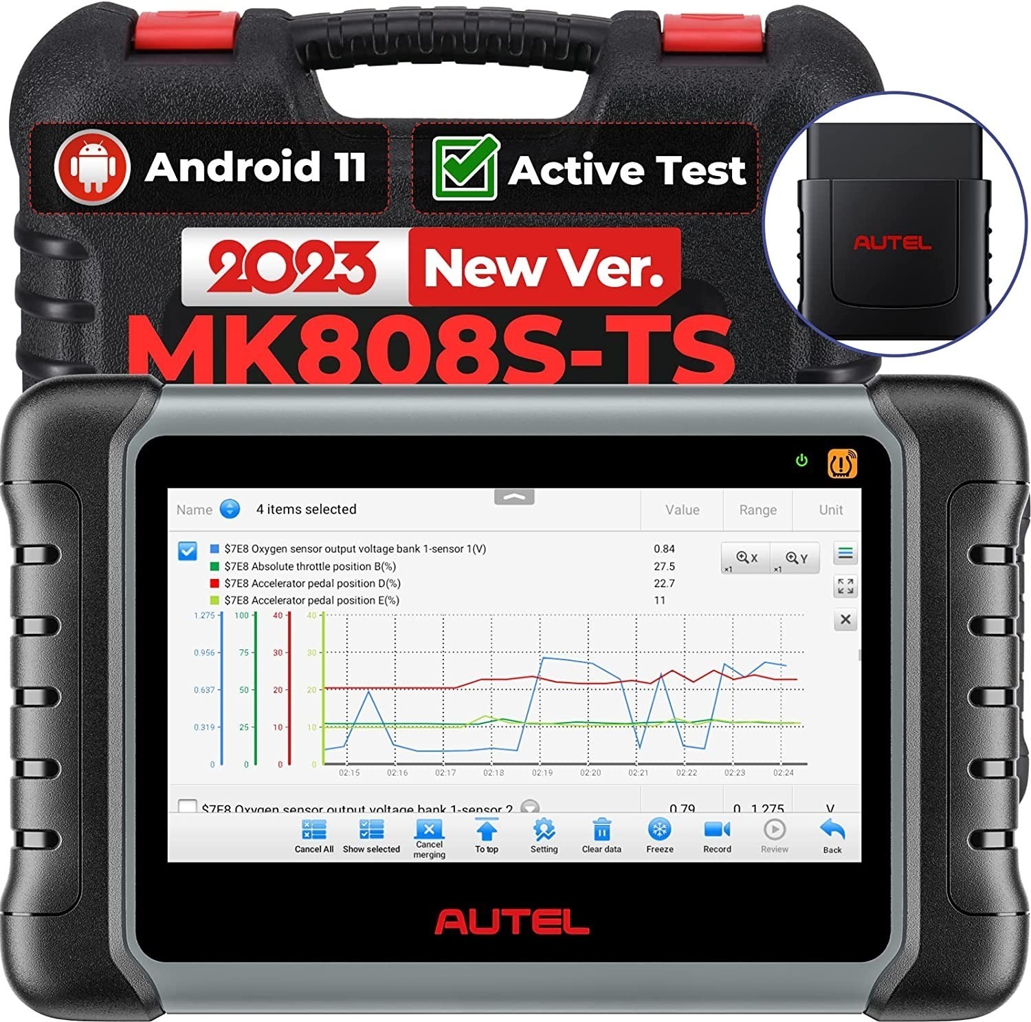Autel MaxiCOM MK808S-TS TPMS Scanner (2023 Ver.) OBD2 Bidirectional Tool w/ Android 11, 4+64G, 5G WiFi $488.23 + Free Shipping