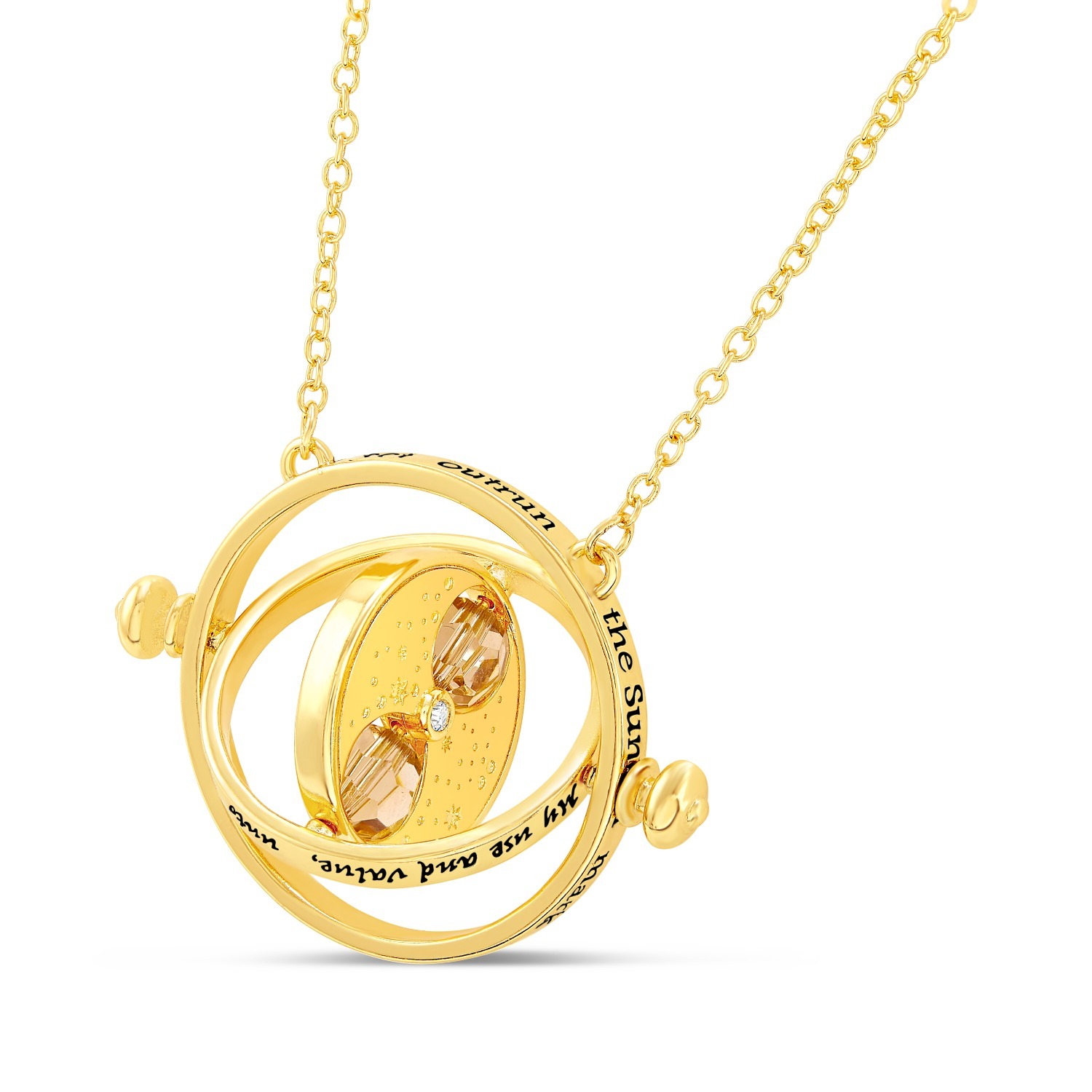 22" Gold Plated Harry Potter Hermione Time-Turner Hourglass Rotating Necklace $40 + Free Shipping
