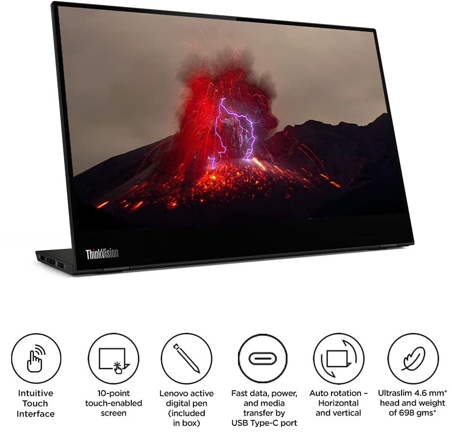 14" Lenovo ThinkVision M14t USB-C Mobile Monitor w/ Touch Screen & Active Pen (FHD 1080p, 60 Hz) $200 + Free Shipping