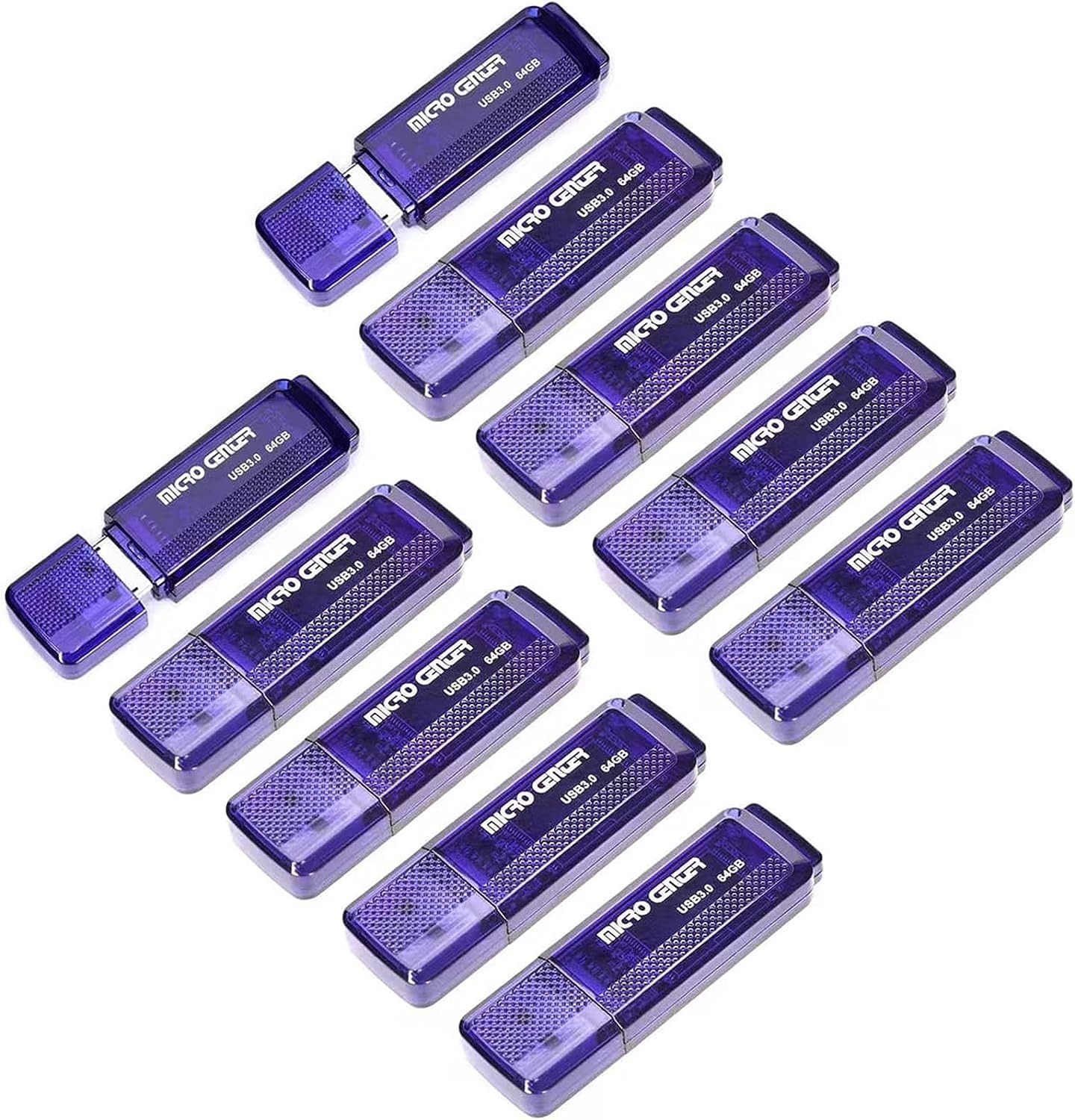 10-PK 64GB Micro Center SuperSpeed USB 3.0 Flash Drives (Read Speed Up to 70 MB/s) $34 + Free Shipping