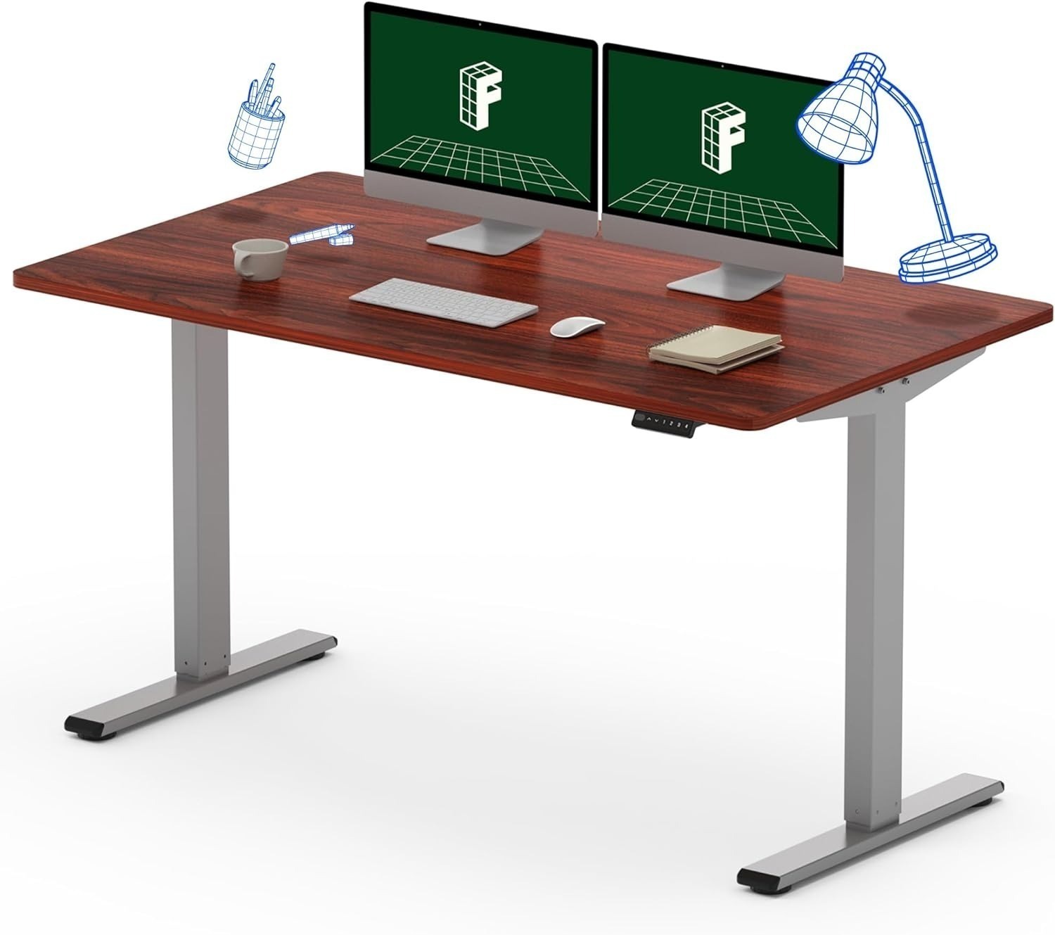 55" x 28" FLEXISPOT EN1 Wholepiece Standing Desk w/ 4 Memory Presets