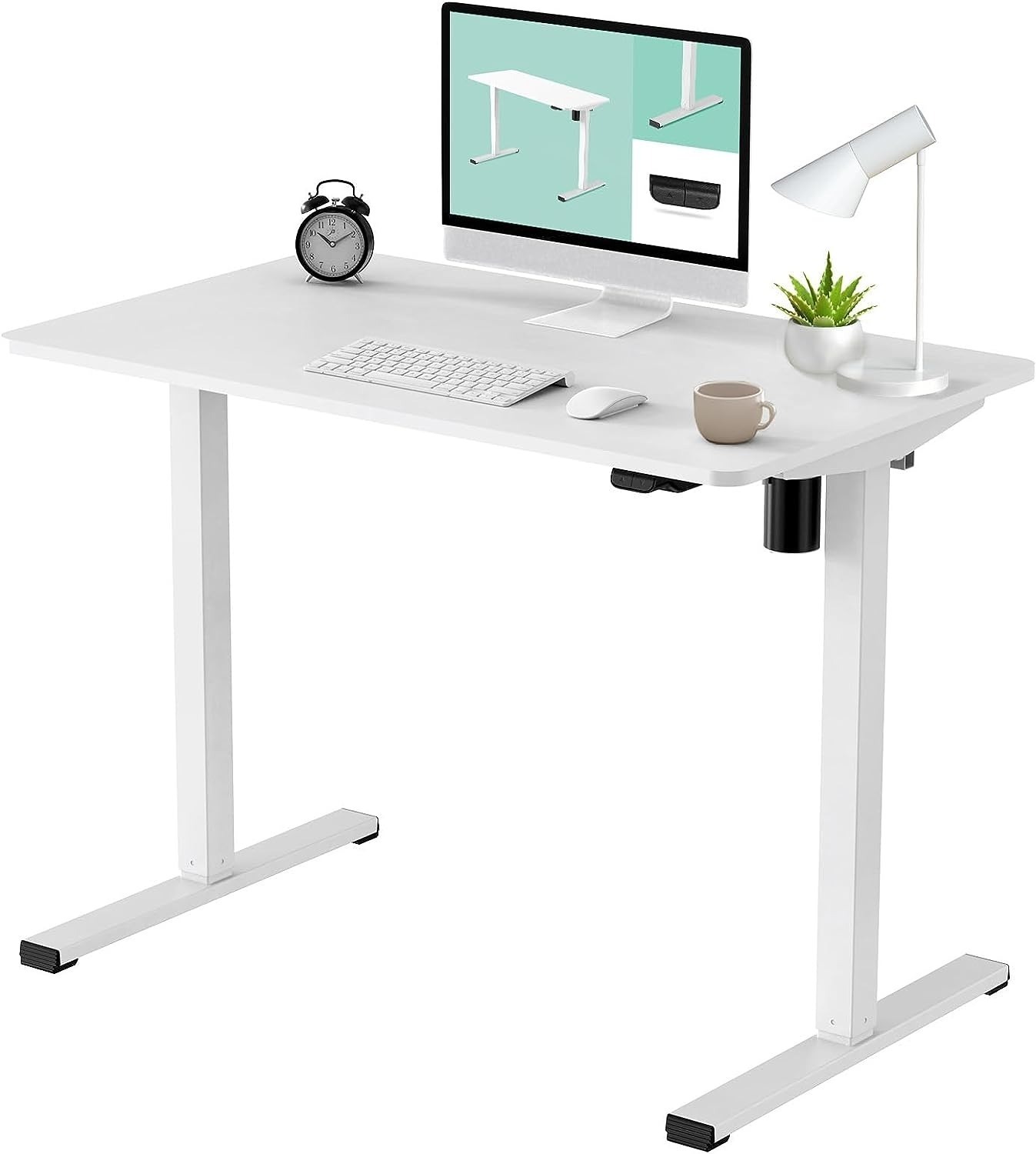 FLEXISPOT Whole-Piece Desk Board Electric Standing Desk (40" x 24", White Frame+White Top) $109.60 & More + Free Shipping