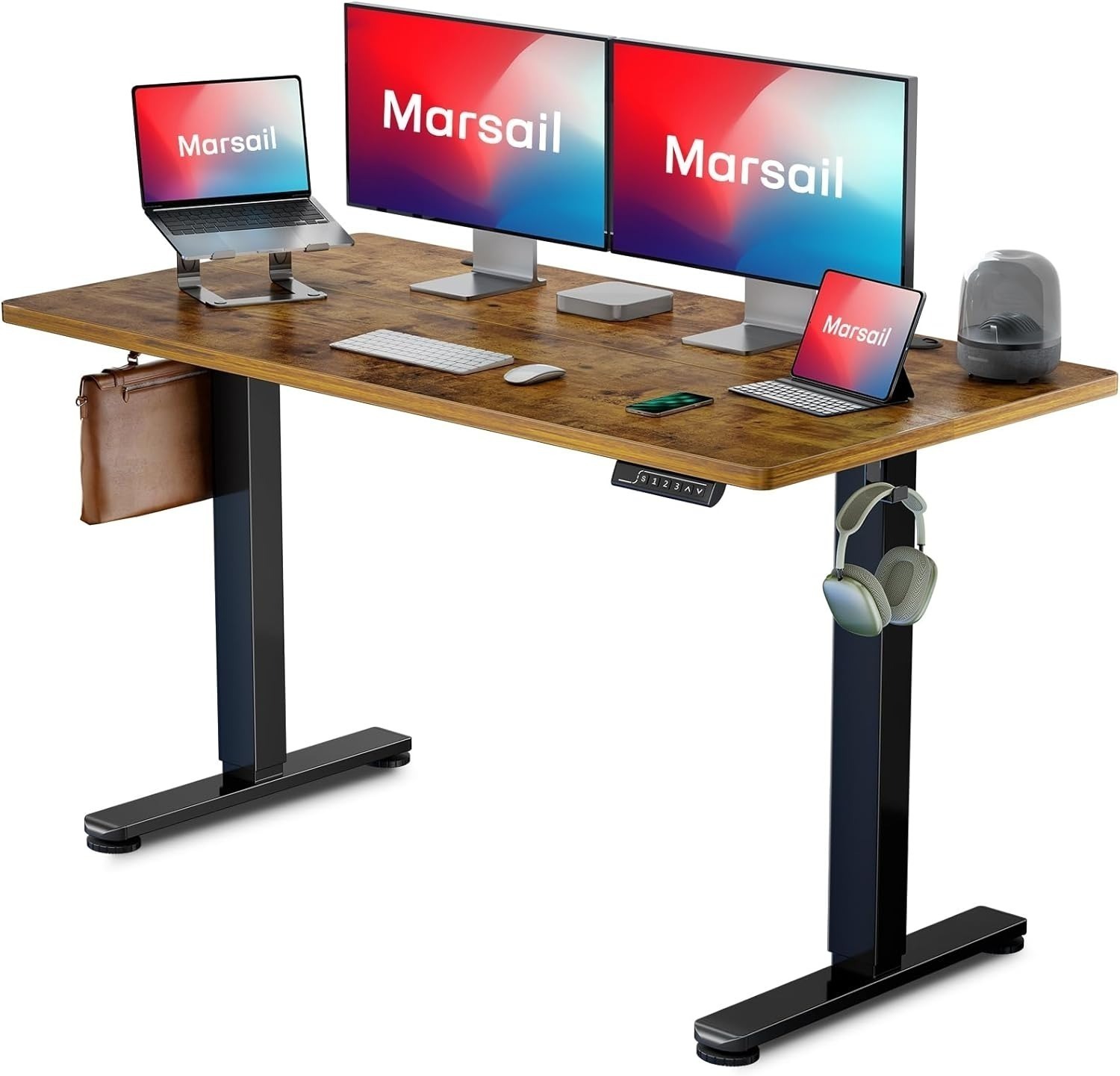 Marsail 55 x 24" Adjustable Height Electric Standing Desk $108.85, 48 x 24" Electric Standing Desk with Drawer (Black) $97.29 & More + Free Shipping