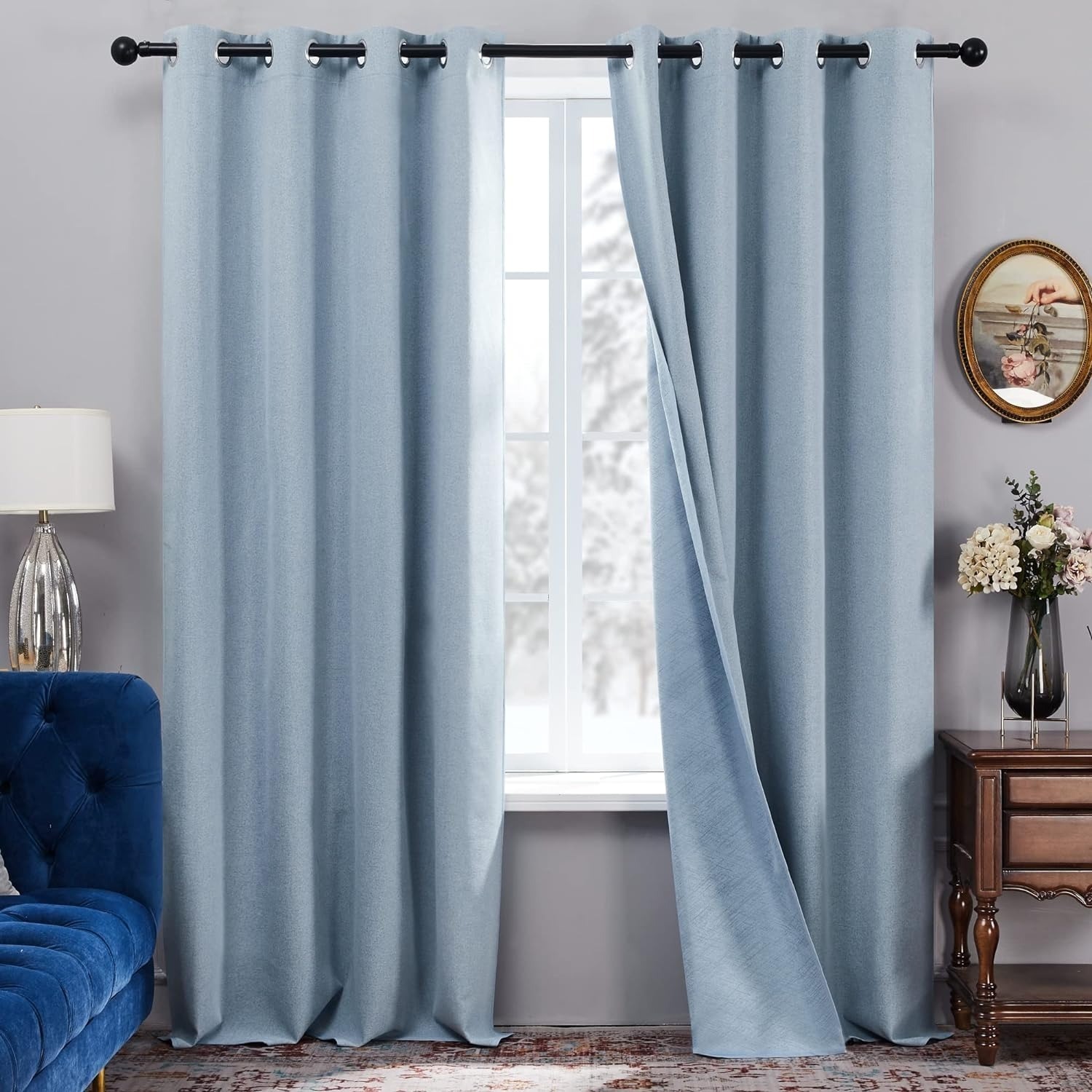 Deconovo Double Sided Thermal Insulated Total Blackout Curtains w/ Grommets (2 Panels, Various