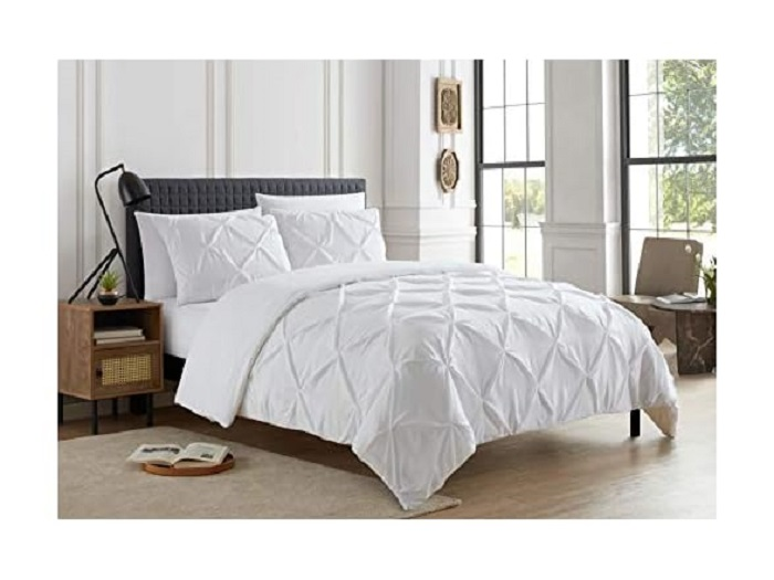 Sweet Home Collection: 3-Pc Pintuck Duvet Set (King, White or Grey /Queen, Various Colors) $15, Buffalo Plaid Waffle Weave Cotton Blanket (Queen) $14 & More + FS w/ Prime