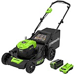 Greenworks 40V 21&quot; Cordless Battery Brushless Push Lawn Mower w/ 5.0Ah USB Battery &amp; Charger $270 + Free Shipping