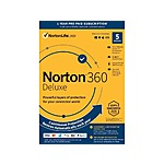 Norton 360 Deluxe 2024 for 5 Devices (1 Year w/ Auto Renewal, Key Card) $20 + Free Shipping