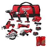 Milwaukee M18 18V Lithium-Ion Cordless 7-Tool Kit w/ 2x 3.0 Ah Batteries, Charger, &amp; Drill Bit Set $469 + Free Shipping